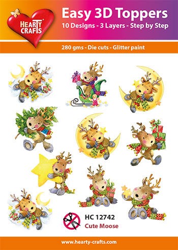 HEARTY CRAFTS EASY 3D CUTE MOOSE - HC12742