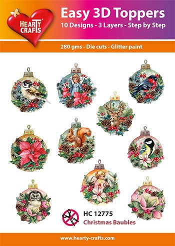 HEARTY CRAFTS EASY 3D CHRISTMAS BAUBLES - HC12775