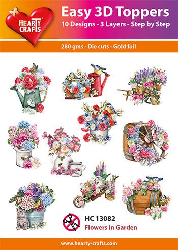HEARTY CRAFTS EASY 3D TOPPERS FLOWERS IN GARDEN - HC13082