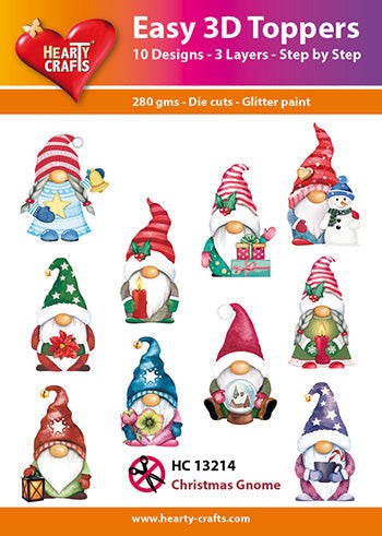 HEARTY CRAFTS EASY 3D TOPPERS CHRISTMAS GNOME - HC13214