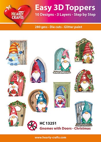 HEARTY CRAFTS EASY 3D TOPPERS GNOMES WITH DOORS CHRISTMAS - HC13251