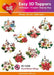 HEARTY CRAFTS EASY 3D TOPPERS FLORAL WINTER VILLAGE - HC13305