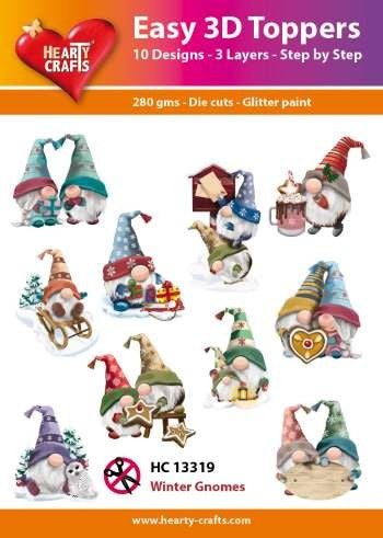 HEARTY CRAFTS EASY 3D TOPPERS WINTER GNOMES - HC13319