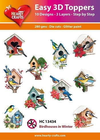 HEARTY CRAFTS EASY 3D TOPPERS BIRDHOUSES IN WINTER - HC13434