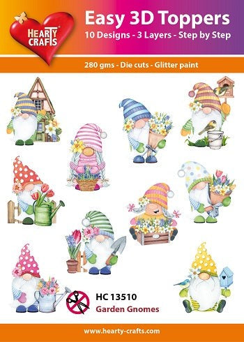 HEARTY CRAFTS EASY 3D TOPPERS GARDEN GNOMES - HC13510