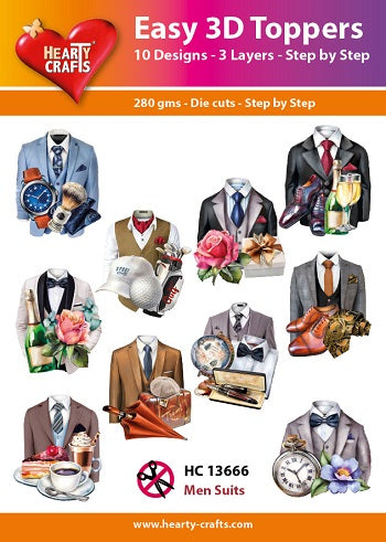 HEARTY CRAFTS EASY 3D TOPPERS MENS SUITS - HC13666
