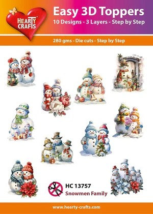 HEARTY CRAFTS EASY 3D TOPPERS SNOWMEN FAMILY - HC13757