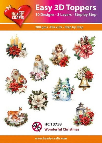 HEARTY CRAFTS EASY 3D TOPPERS WONDERFUL CHRISTMAS - HC13758