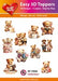HEARTY CRAFTS EASY 3D TOPPERS TEDDY BEARS - HC13928