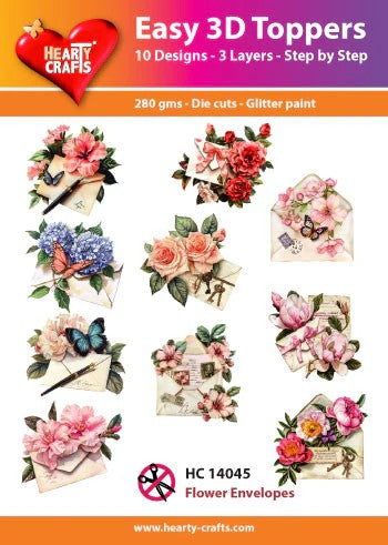 HEARTY CRAFTS EASY 3D TOPPERS FLOWER ENVELOPES- HC14045