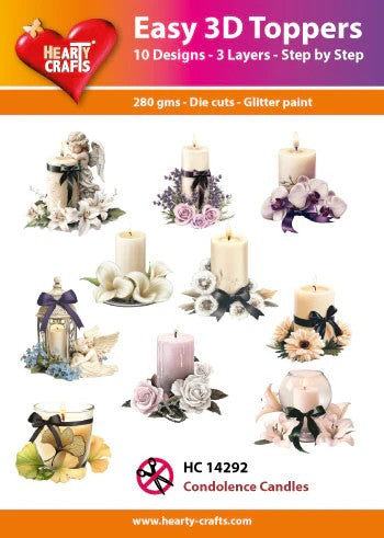 HEARTY CRAFTS EASY 3D TOPPERS FCONDOLENCE CANDLES - HC14292