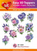 HEARTY CRAFTS EASY 3D TOPPERSBLUE VIOLET FLOWERS - HC14301