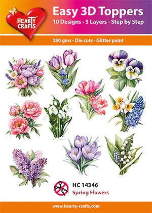 HEARTY CRAFTS EASY 3D TOPPERS  SPRING FLOWERS- HC14346