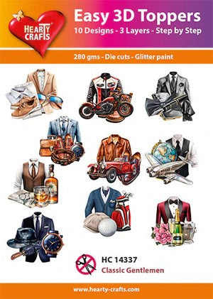 HEARTY CRAFTS EASY 3D TOPPERS  CLASSIC GENTLEMEN - HC14337