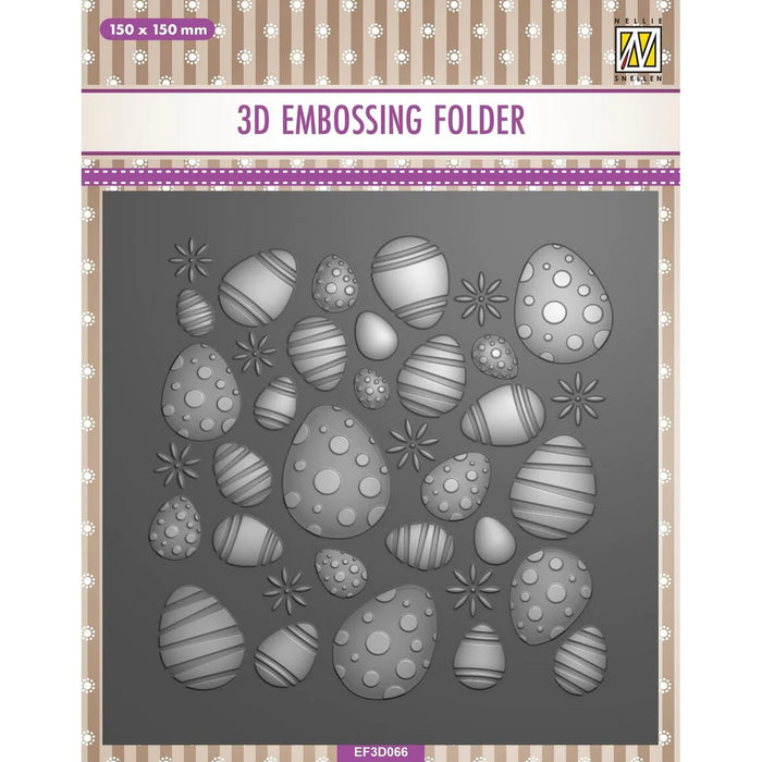 NELLE CHOICE 3D EMBOSSING FOLDER EASTER EGGS BACKGROUND - EF3D066