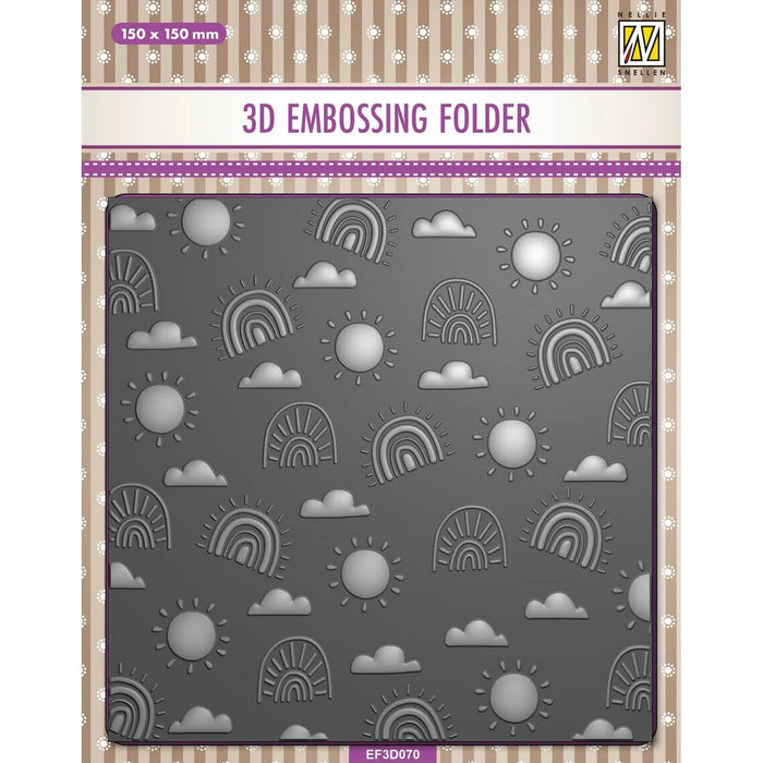 NELLE CHOICE 3D EMBOSSING FOLDER RAINBOW - EF3D070