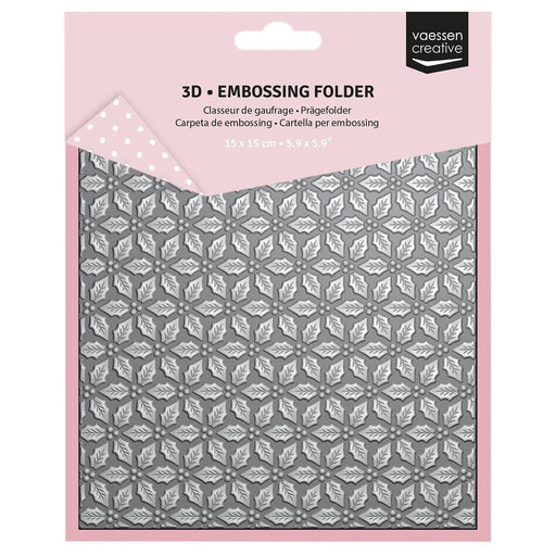 VAESSEN CREATIVE • 3D EMBOSSING FOLDER HOLLY LEAVES -3625-0112