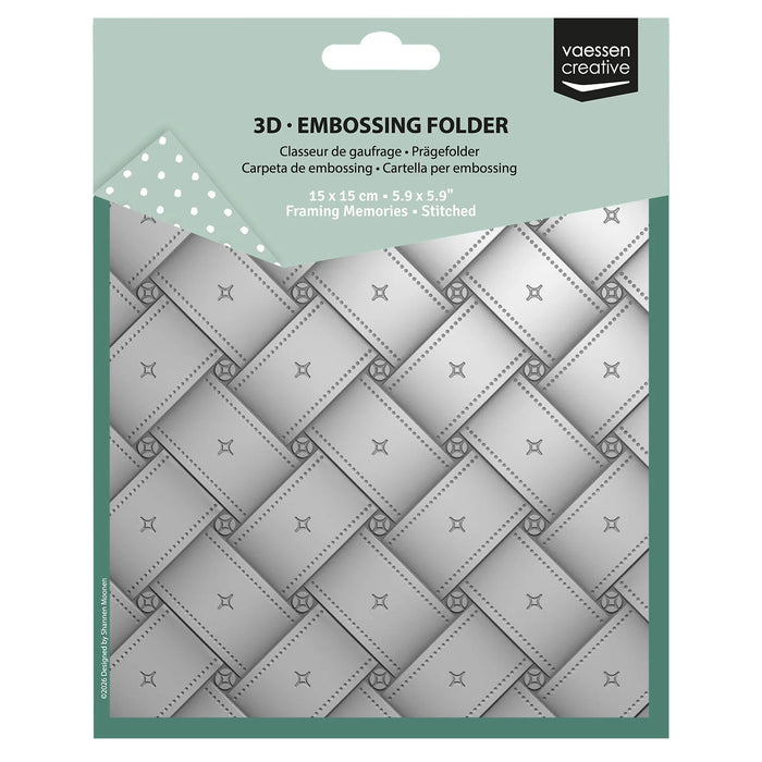 VAESSEN CREATIVE • 3D EMBOSSING FOLDER FRAMING MEMORIES STITCHED - 3625-0705