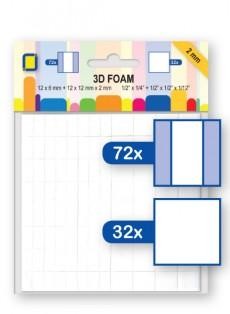 3D FOAM PRE-CUT 2MM SQUARE/RECTANGLE - JE3.3132