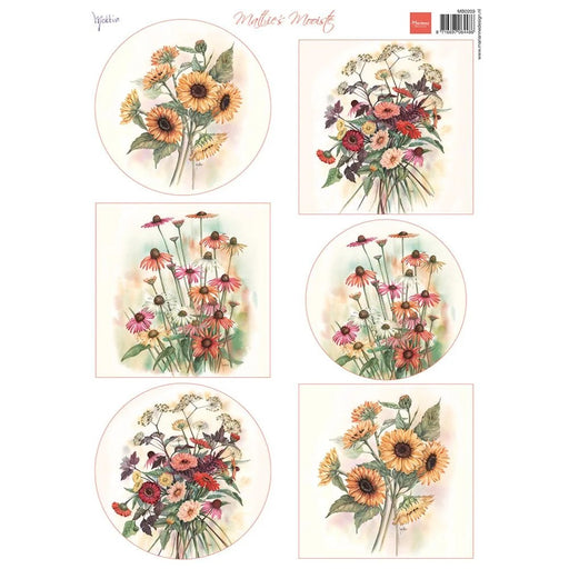 MARIANNE DESIGN • CUTTING SHEET MATTIE'S MOOISTE AUTUMN BOUQUETS -MB0203