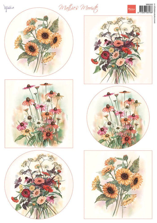 MARIANNE DESIGN • CUTTING SHEET MATTIE'S MOOISTE AUTUMN BOUQUETS -MB0203