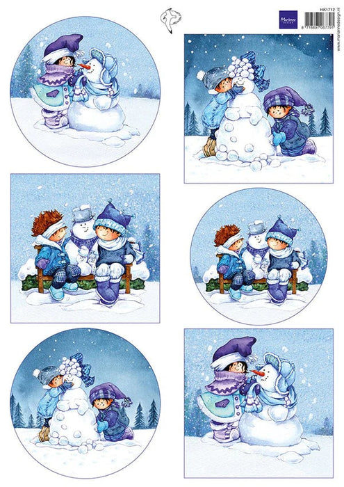 MARIANNE DESIGN A4 CUTTING SHEET - HETTY'S SNOESJES - WINTER - HK1712
