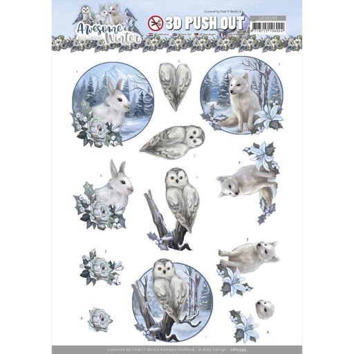 AMY DESIGN AWESOME WINTER 3D PUSH OUT WINTER ANIMALS - SB10599