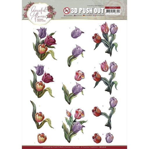 AMY DESIGN GRACEFUL FLOWERS 3D PUSH OUT TULIPS - SB10626