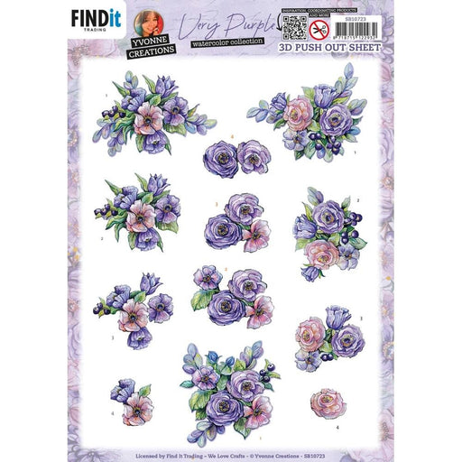 YVONNE CREATIONS 3D PUSH OUT VERY PURPLE BLUEBERRY - SB10723