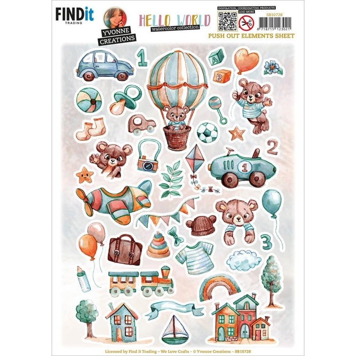 YVONNE CREATIONS 3D PUSH OUT HELLO WORLD ELEMENTS A - SB10728