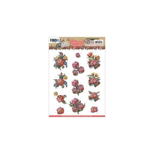 AMY DESIGNS 3D PUSH OUT BOTANICAL GARDEN RED PROTEA - SB10733