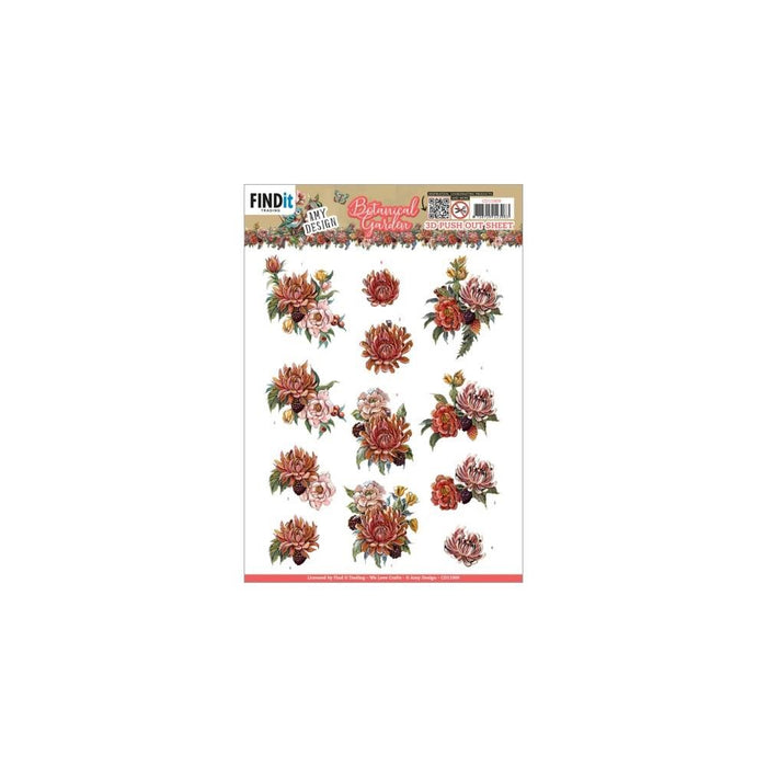 AMY DESIGNS 3D PUSH OUT BOTANICAL GARDEN FLOWERS - SB10734