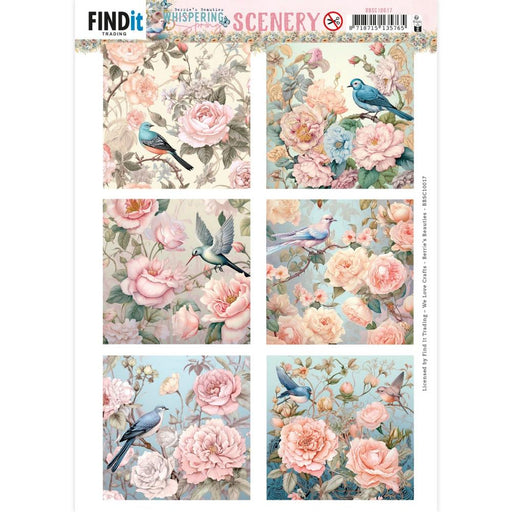 FIND IT WHISPERING SPRING SCENERY BIRD SQUARE 3D PUSH OUT  - BBSC10017