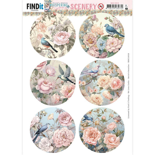 FIND IT WHISPERING SPRING SCENERY BIRD ROUND 3D PUSH OUT  - BBSC10018