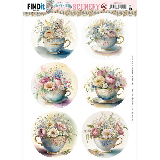 FIND IT WHISPERING SPRING SCENERYTEA CUP ROUND 3D PUSH OUT  - BBSC10019