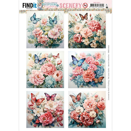 FIND IT WHISPERING SPRING SCENERY BUTTERFLY SQUARE 3D PUSH OUT  - BBSC10021