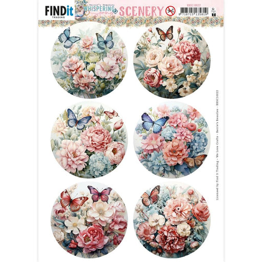 FIND IT WHISPERING SPRING SCENERY BUTTERFLY ROUND 3D PUSH OUT  - BBSC10022