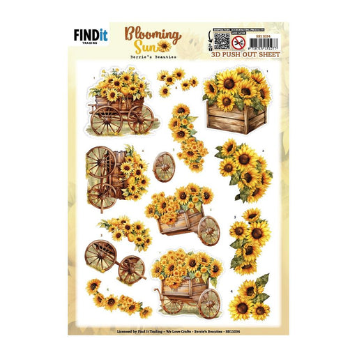 FIND IT  3D PUSH OUT BLOOMING SUN WAGON - SB11034