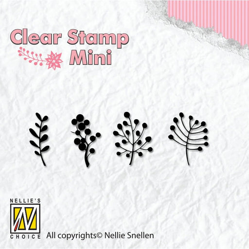 NELLIE'S CHOICE • MINI CLEAR STAMPS BERRIES BRANCHES - MAFS006