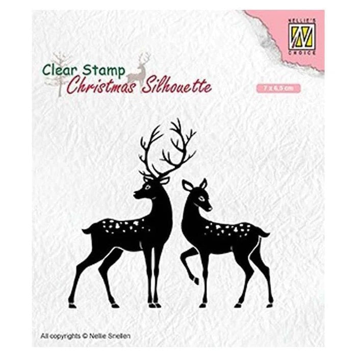 NELLIE'S CHOICE CLEAR STAMP CHRISTMAS SILHOUETTE DEER - CSIL006