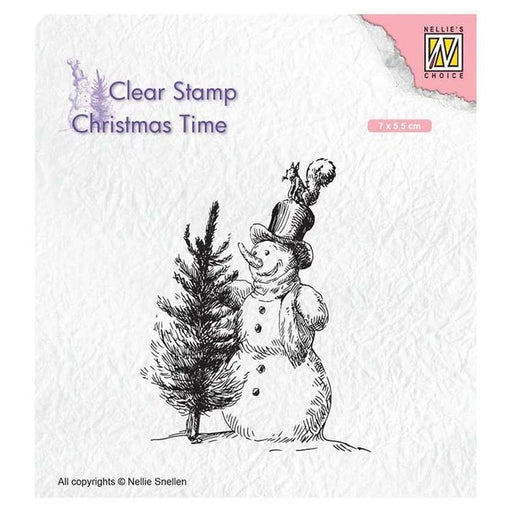 NELLIE'S CHOICE CLEAR STAMP SNOWMAN WITH TREE - CT029