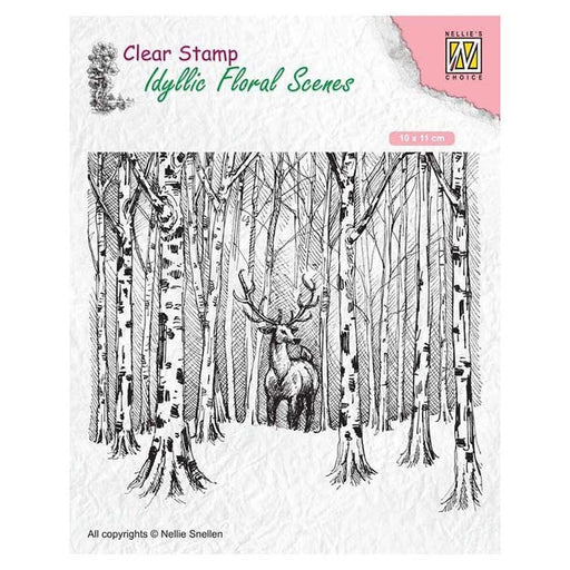 NELLIE'S CHOICE CLEAR STAMP DEER IN FOREST - IFS017