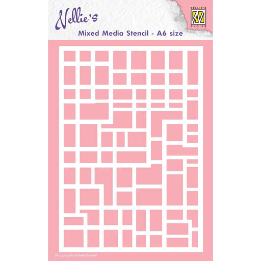 NELLIES MIXED MEDIA STENCIL A6 RECTANGLES - MMSA6-008
