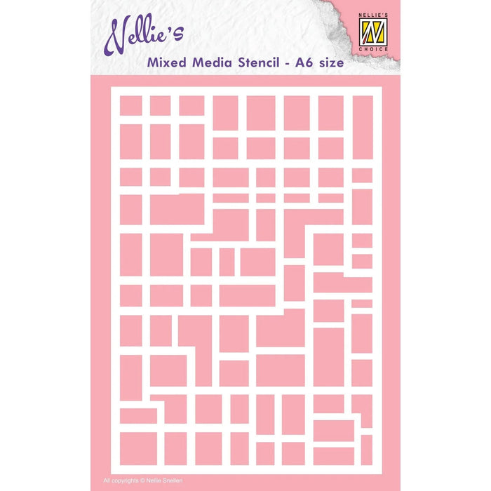 NELLIES MIXED MEDIA STENCIL A6 RECTANGLES - MMSA6-008