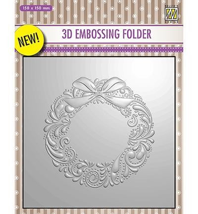 NELLE CHOICE 3D EMBOSSING FOLDER - WREATH - NEF3D007