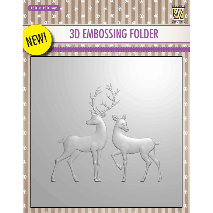 NELLE CHOICE 3D EMBOSSING FOLDER REINDEER - EF3D008