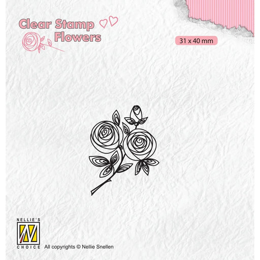 NELLIE'S CHOICE • FLOWERS CLEAR STAMPS ROSE TWIG - FLO026