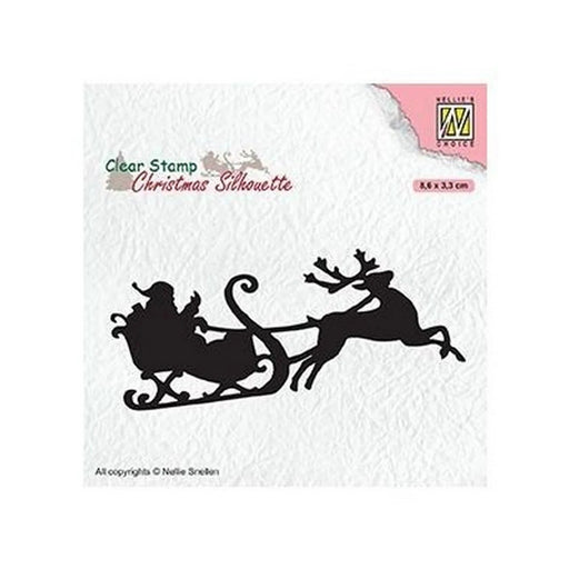 NELLIE'S CHOICE • CHRISTMAS SILHOUETTES CLEAR STAMPS SANTA CLAUS WITH REINDEER SLEIGHT - CSIL011