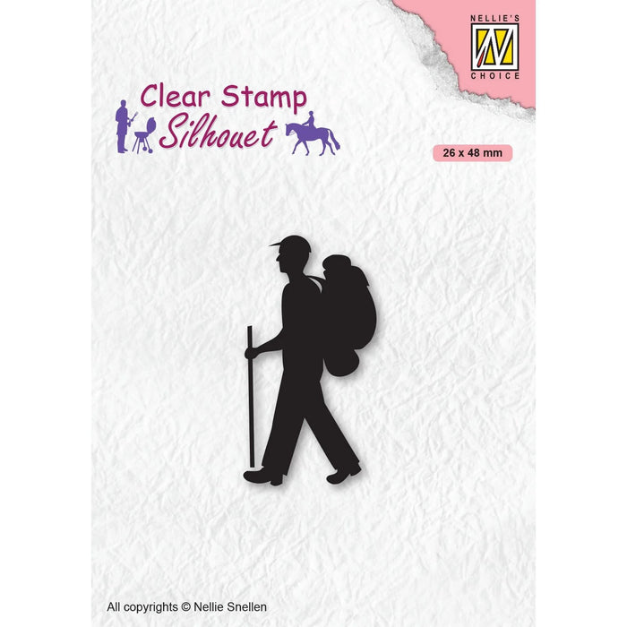 NELLIE'S CHOICE • SILHOUET CLEAR STAMPS MEN-THINGS BACKPACKER -SIL067