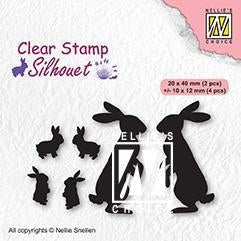 CLEAR STAMP SILHOUETTE RABBITS - SIL082